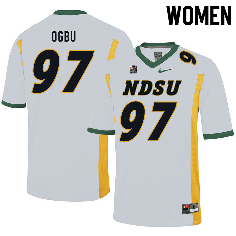 Women #97 Bartholomew Ogbu North Dakota State Bison College Football Jerseys Sale-White - Click Image to Close